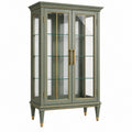 Vitrine 90 x 40 x 180 cm Holzwerkstoff Glas Grün Klassisch - Varzenix